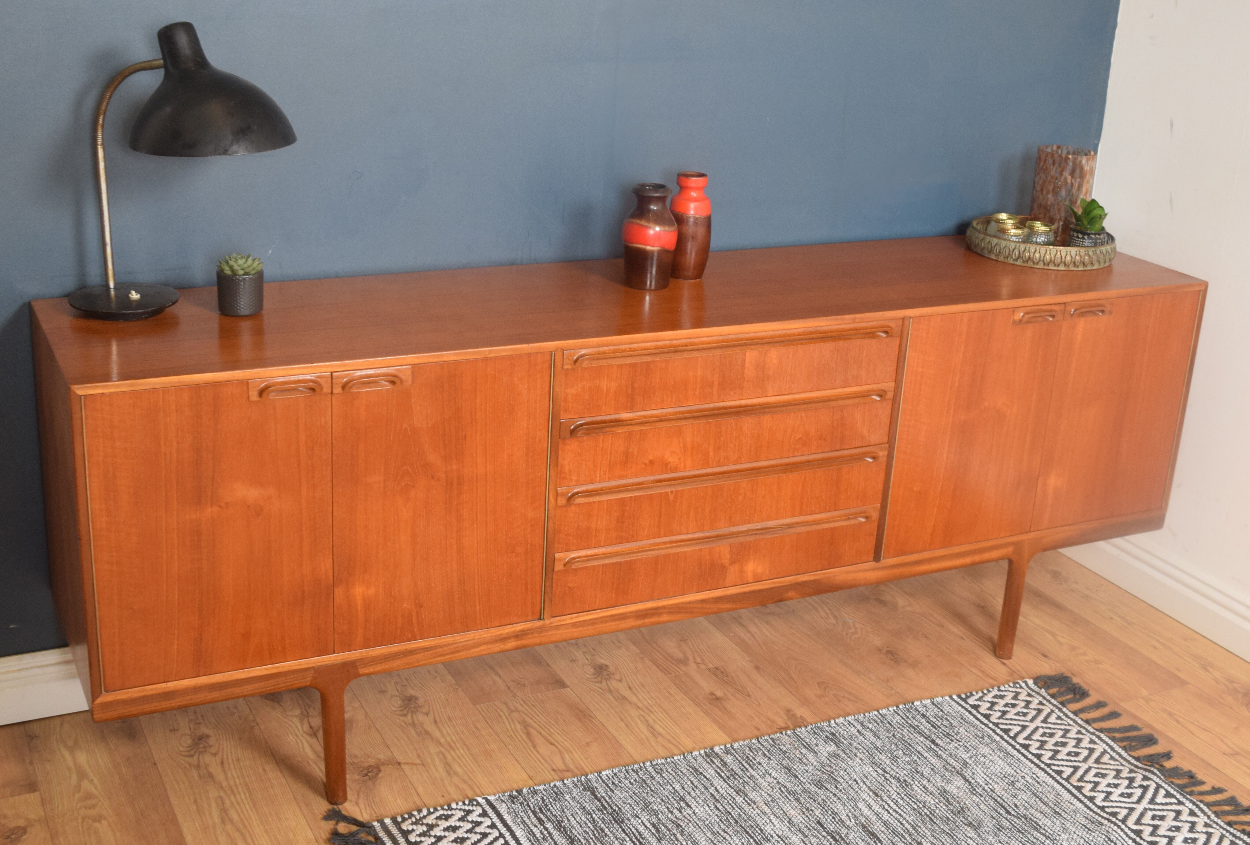 Restored Long Teak Mcintosh Dunbar Retro Sideboard Cabinet