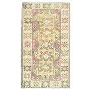 Vintage Turkish Oushak Handmade Wool Cotton Yellow Area Rug 119X210