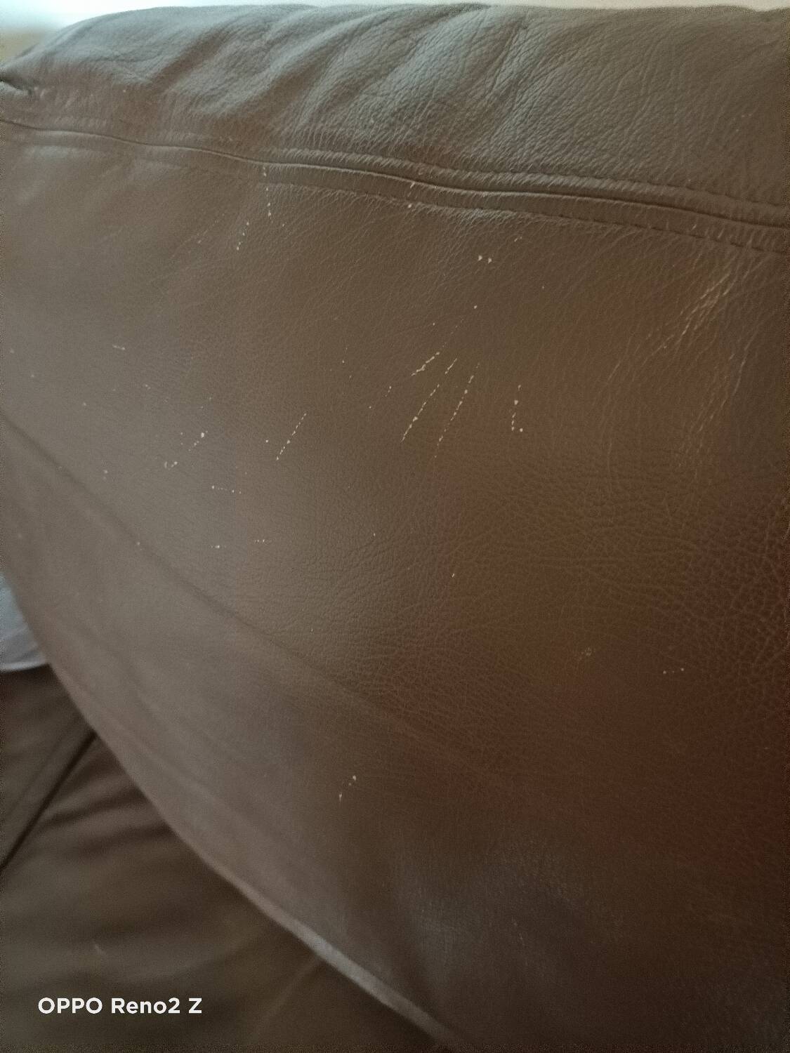 Brown leather sofa