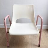 Fauteuil rétro vintage enfant métal et plastique esprit école mullca