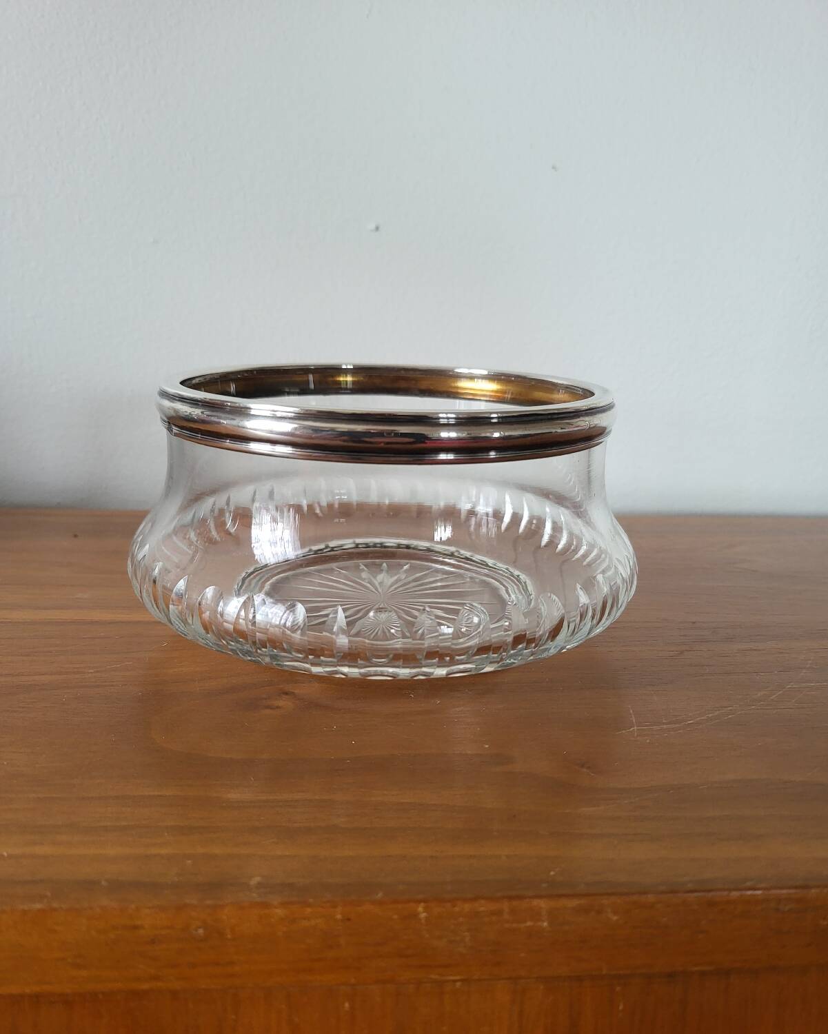 Glass cup and silver frame