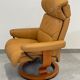 Ekornes chaise longue armchair in Norwegian Scandinavian leather, Chamois