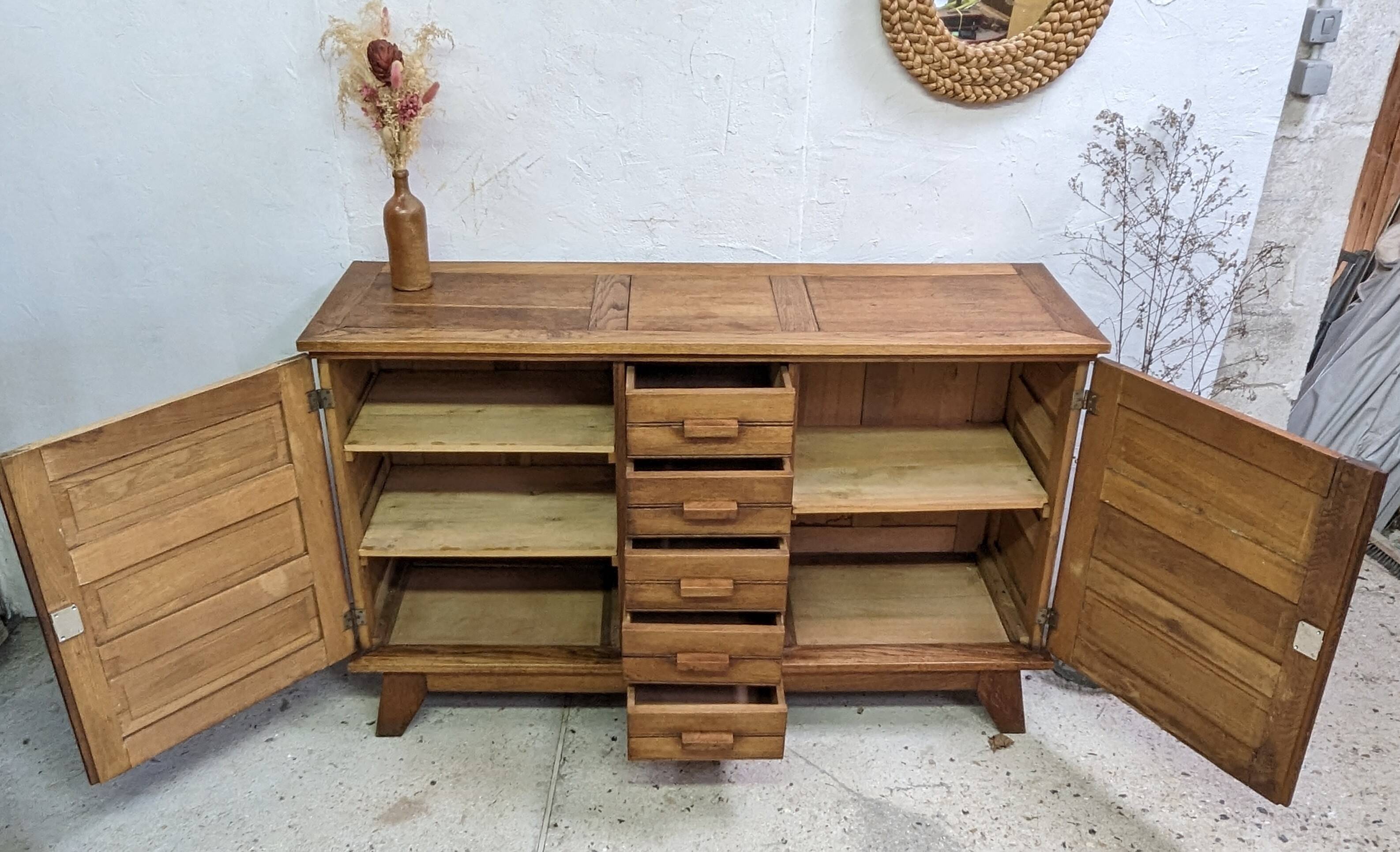 Buffet Sideboard René Gabriel patina 40 50 Vintage Compass Foot