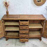 Buffet Sideboard René Gabriel patina 40 50 Vintage Compass Foot