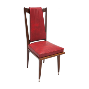 chaise art déco rouge
