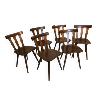 Set of 6 vintage brewery chairs