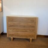 Vintage chest of drawers in wood and golden brass handles