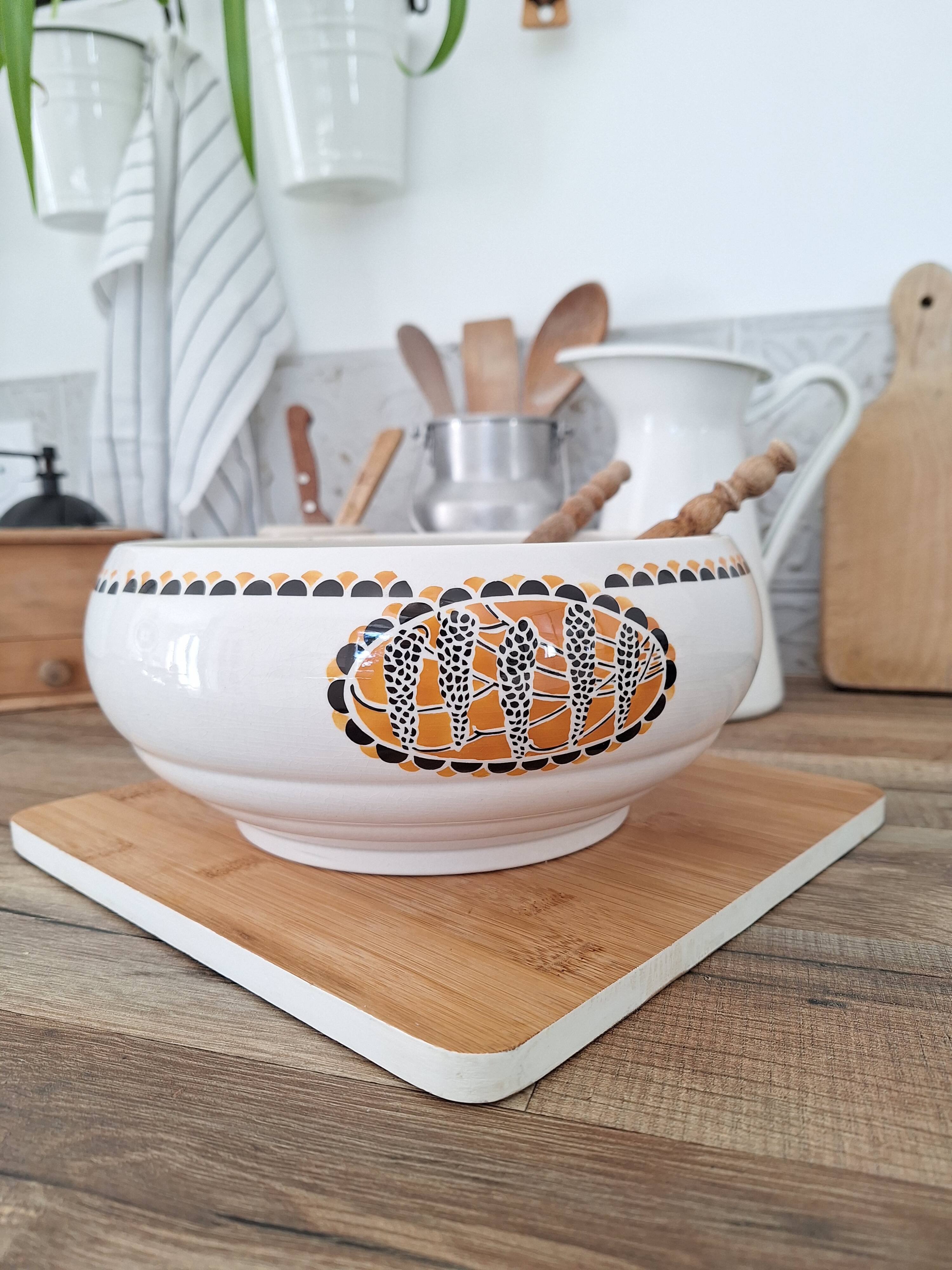 Sarreguemines Nomeny Art Deco Salad Bowl