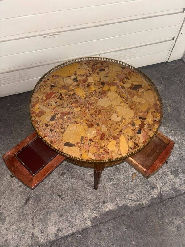 Ancienne table basse guéridon bouillotte d'époque TRANSPORT POSSIBLE