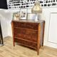 Commode vintage plateau marbre rouge