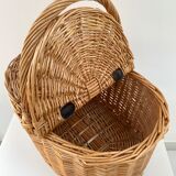 Wicker rattan picnic basket from the 70s