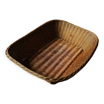 Vintage basket wicker rectangle background basket