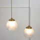 Vintage Murano Glass & Brass Pendant Lamp