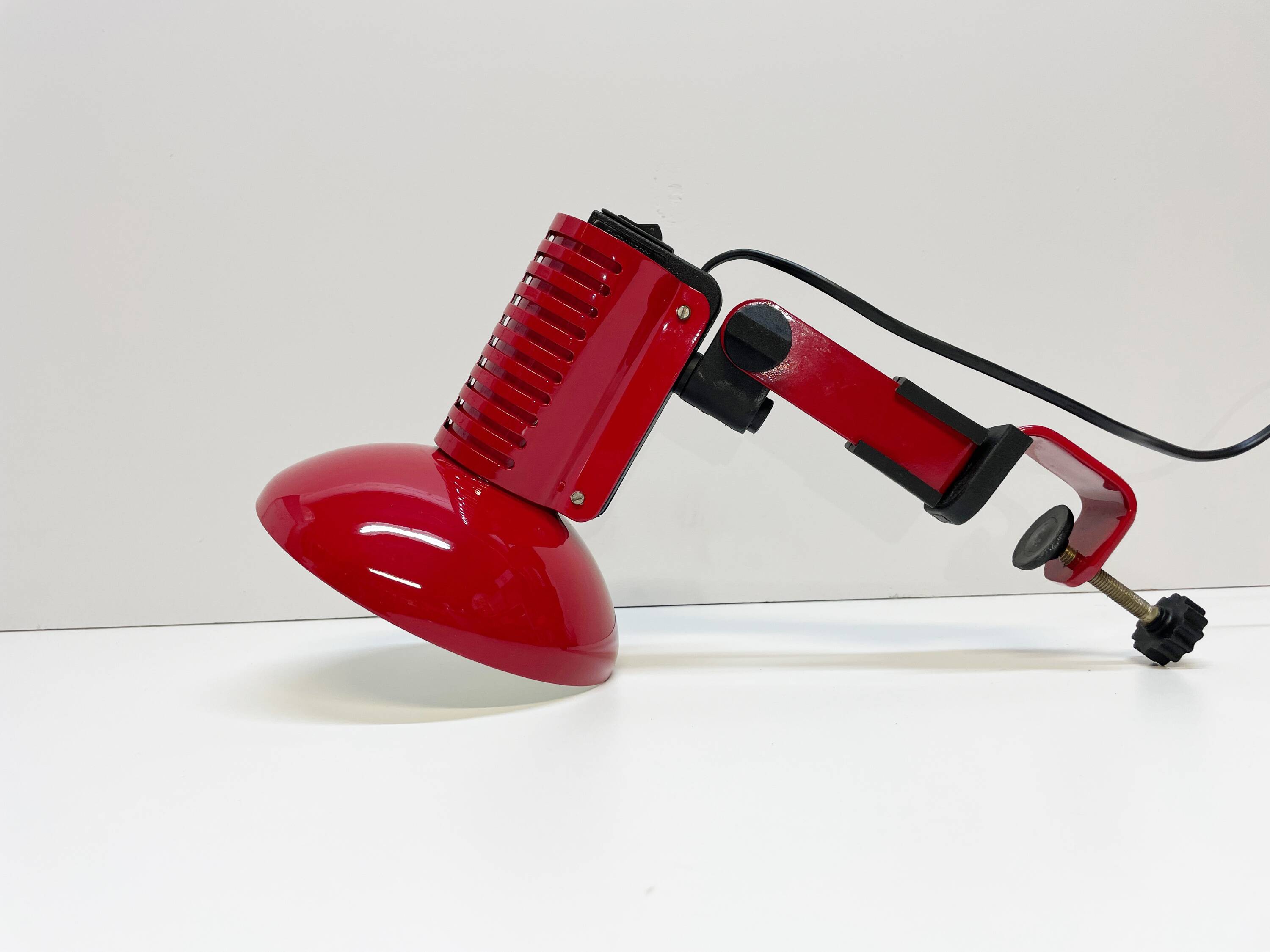 Red lamp with vice, ART, 1980s