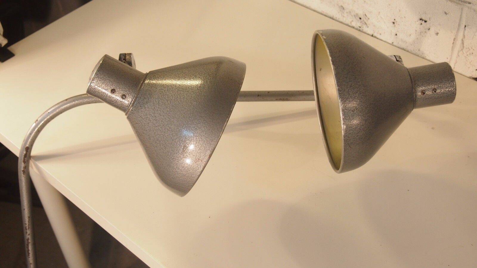 Jumo gs1 adjustable double workshop desk lamp - industrial modernist