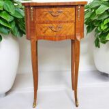 Louis XV style bedside table with marquetry