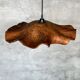 Large pendant light in corrugated teak leaf (Large D:60 H:20)