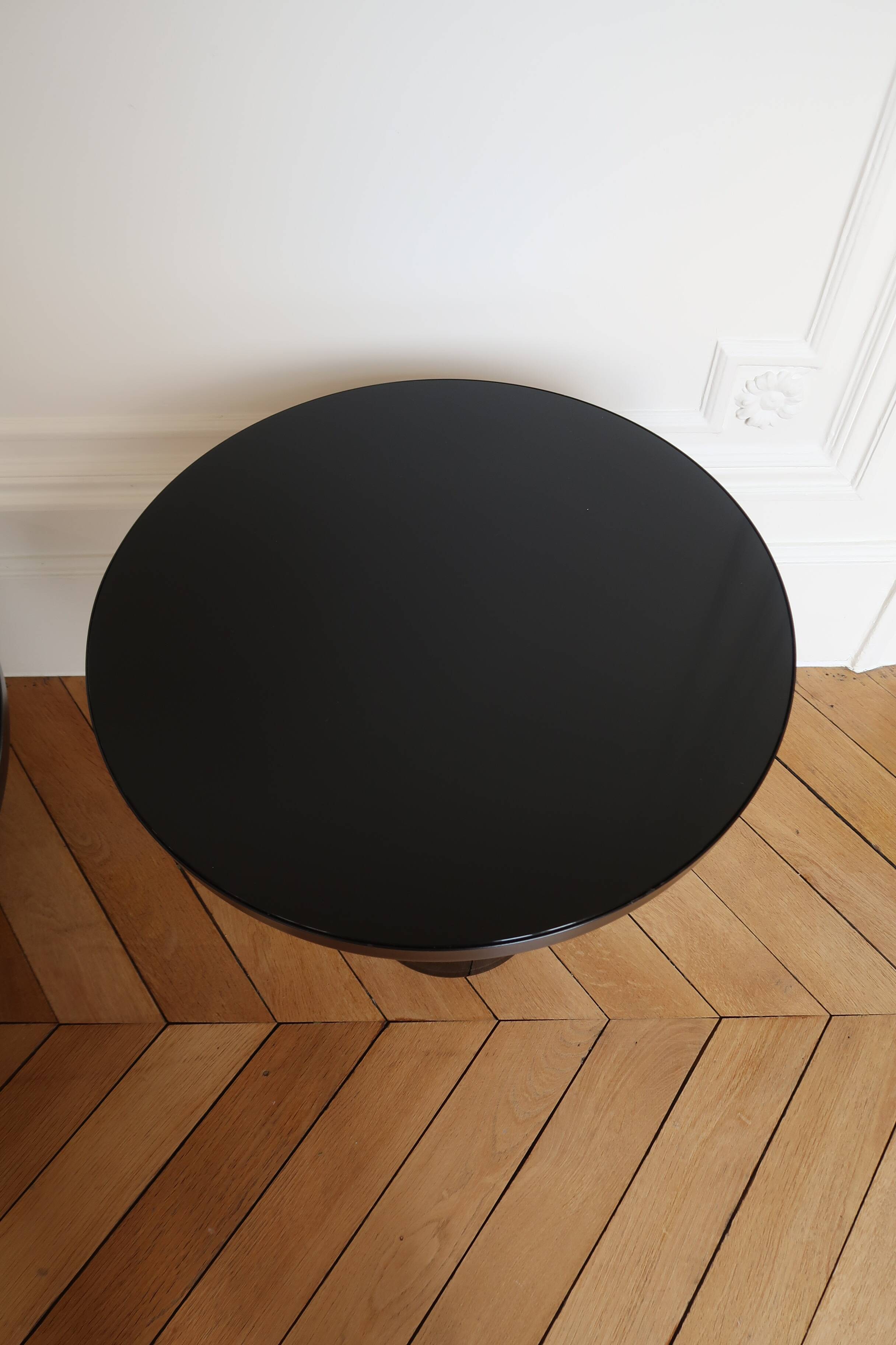 ClassiCon Bell Coffee Table – Smoked Glass / Black Top