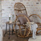 Fauteuil bascule rotin