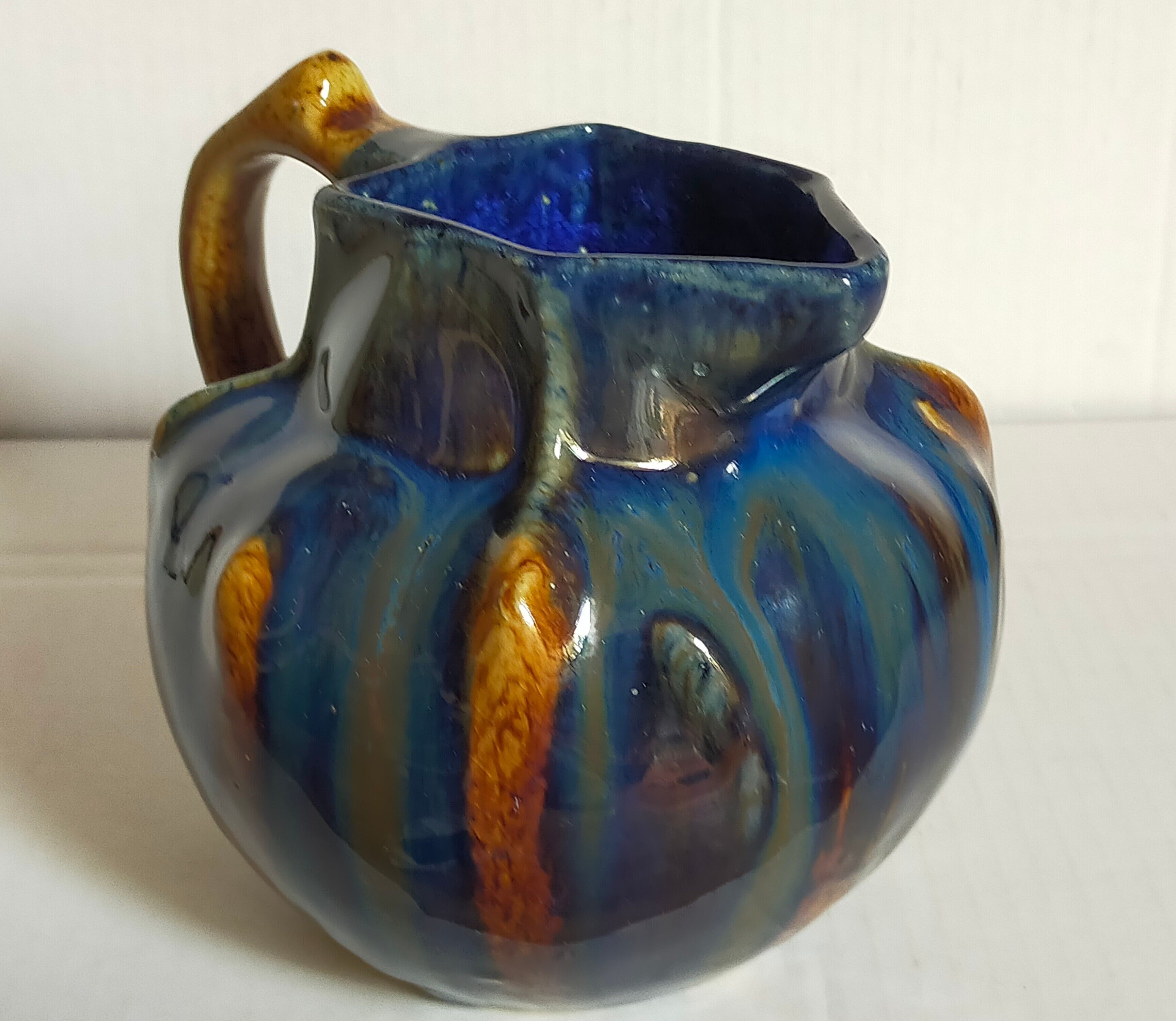 Art nouveau pitcher enamelled earth early twentieth century