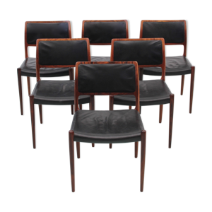 Suite de 6 chaises scandinaves - palissandre rio