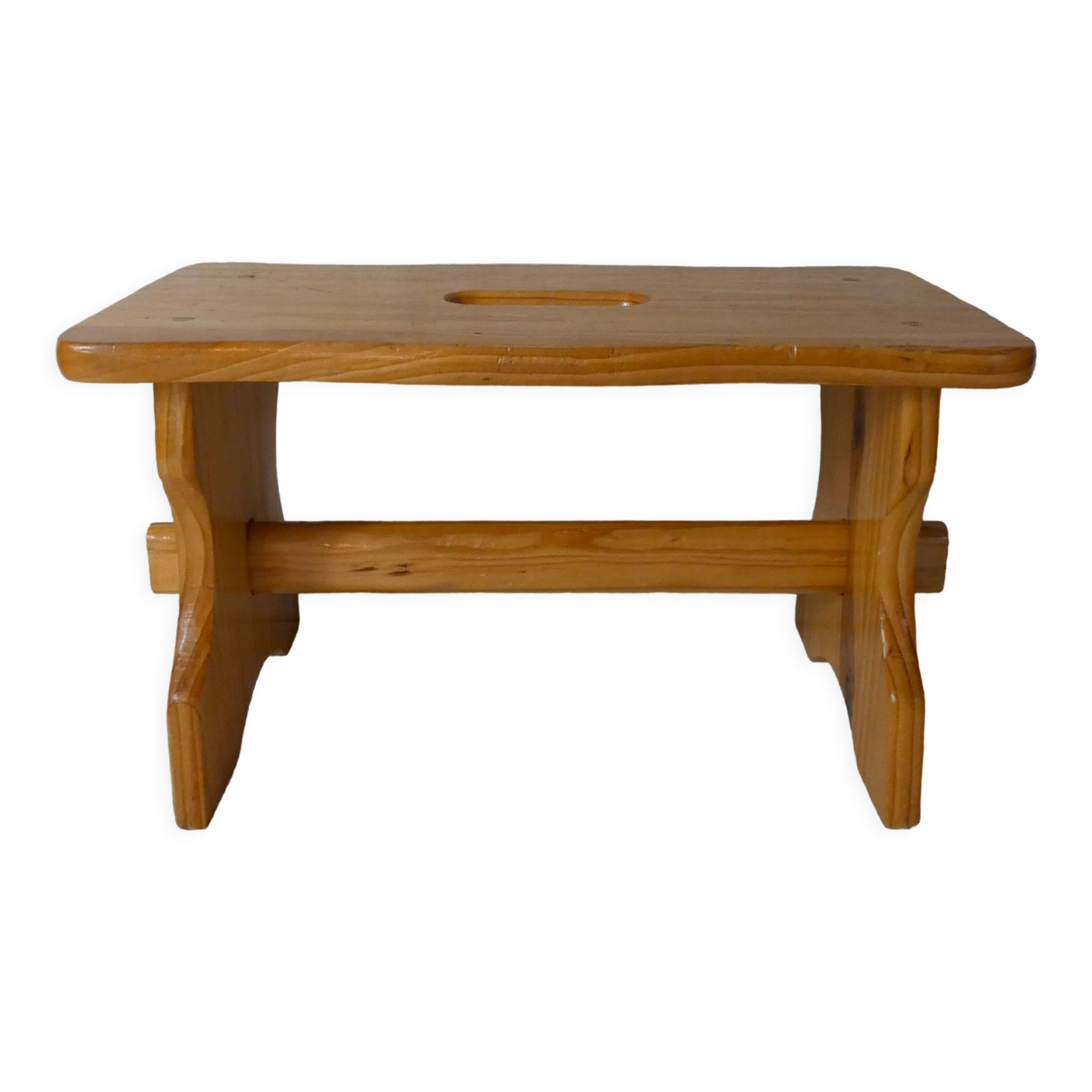 Old small wooden bench walking foot