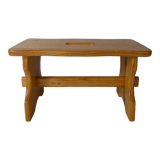 Old small wooden bench walking foot