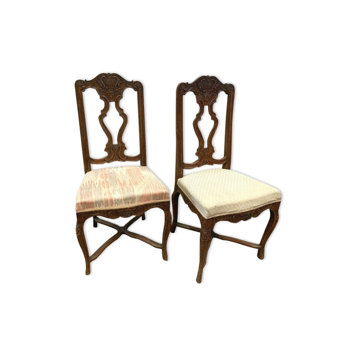 Pair of Regency style chairs in natural wood XIX century
