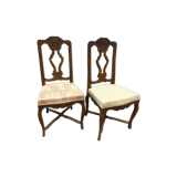 Paire de chaises de style Régence en bois naturel XIX siècle