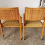 Pair of velvet chairs and canning