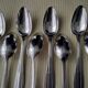 Box of 12 teaspoons in silver metal Art Deco Style