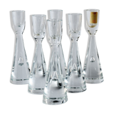 6 small glass candle holders by Bent Severin for Holmegaard