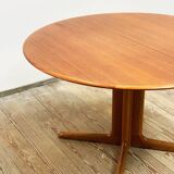 Round Circular Extendable Mid Century Teak Dining Table