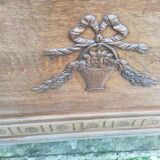antique solid oak headboard
