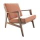 Vintage Wooden Armchair Tweed Upholstery Cushions Mid Century Design