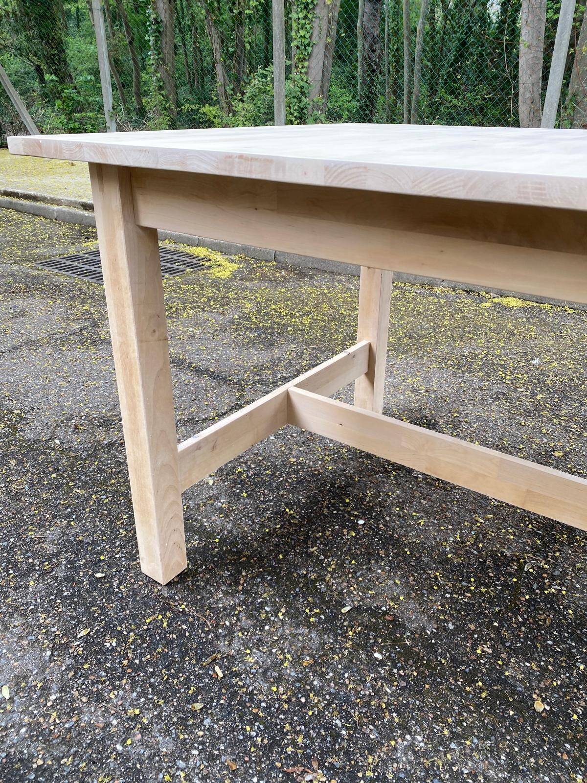 Table à manger scandinave en bois massif 155-210cm
