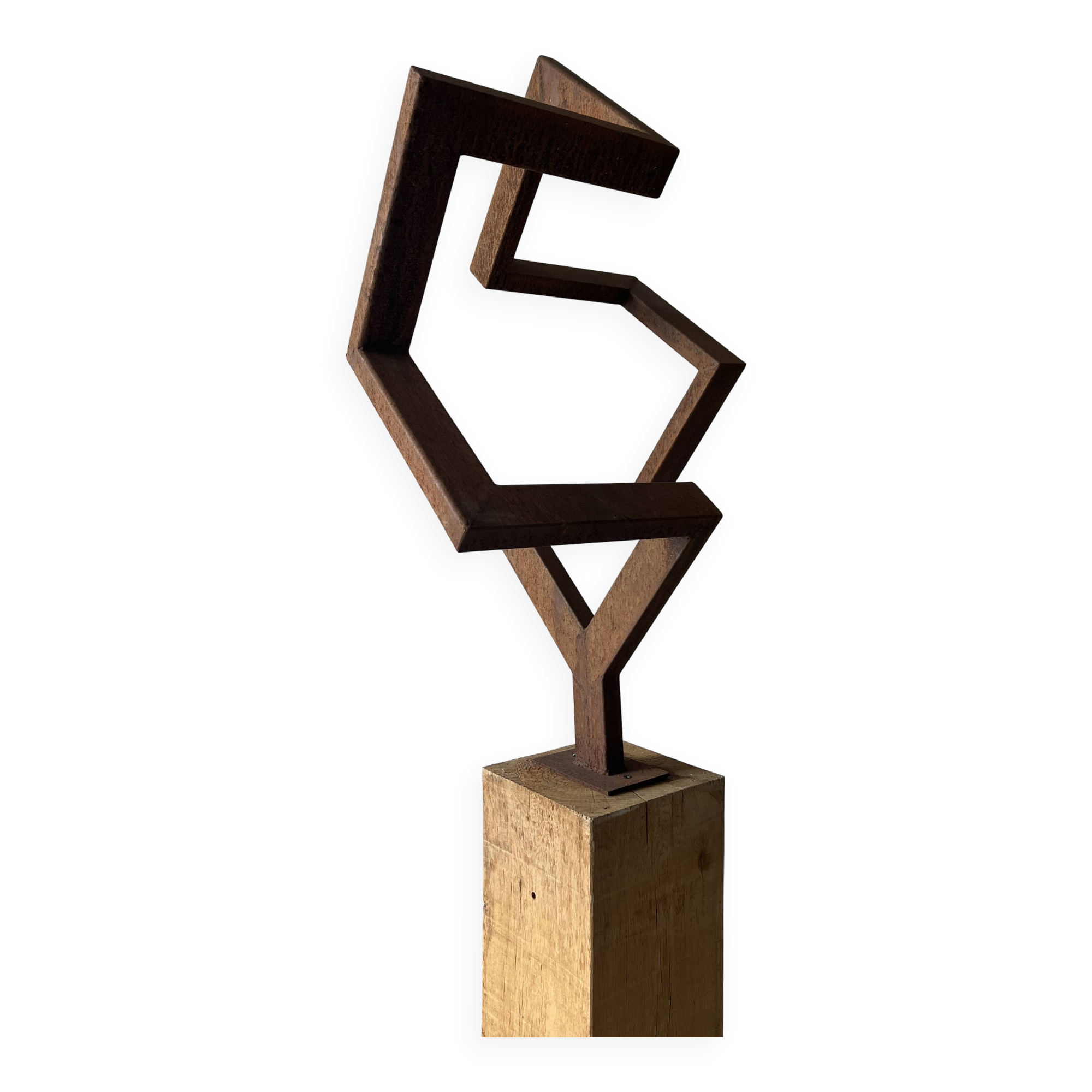 Sculpture “Balance”. a 1970s geometric abstraction in steel