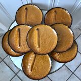 Set of 8 ceramic asparagus plates from Poët Laval 60s-70s