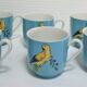 Limoges porcelain parakeet decor coffee service