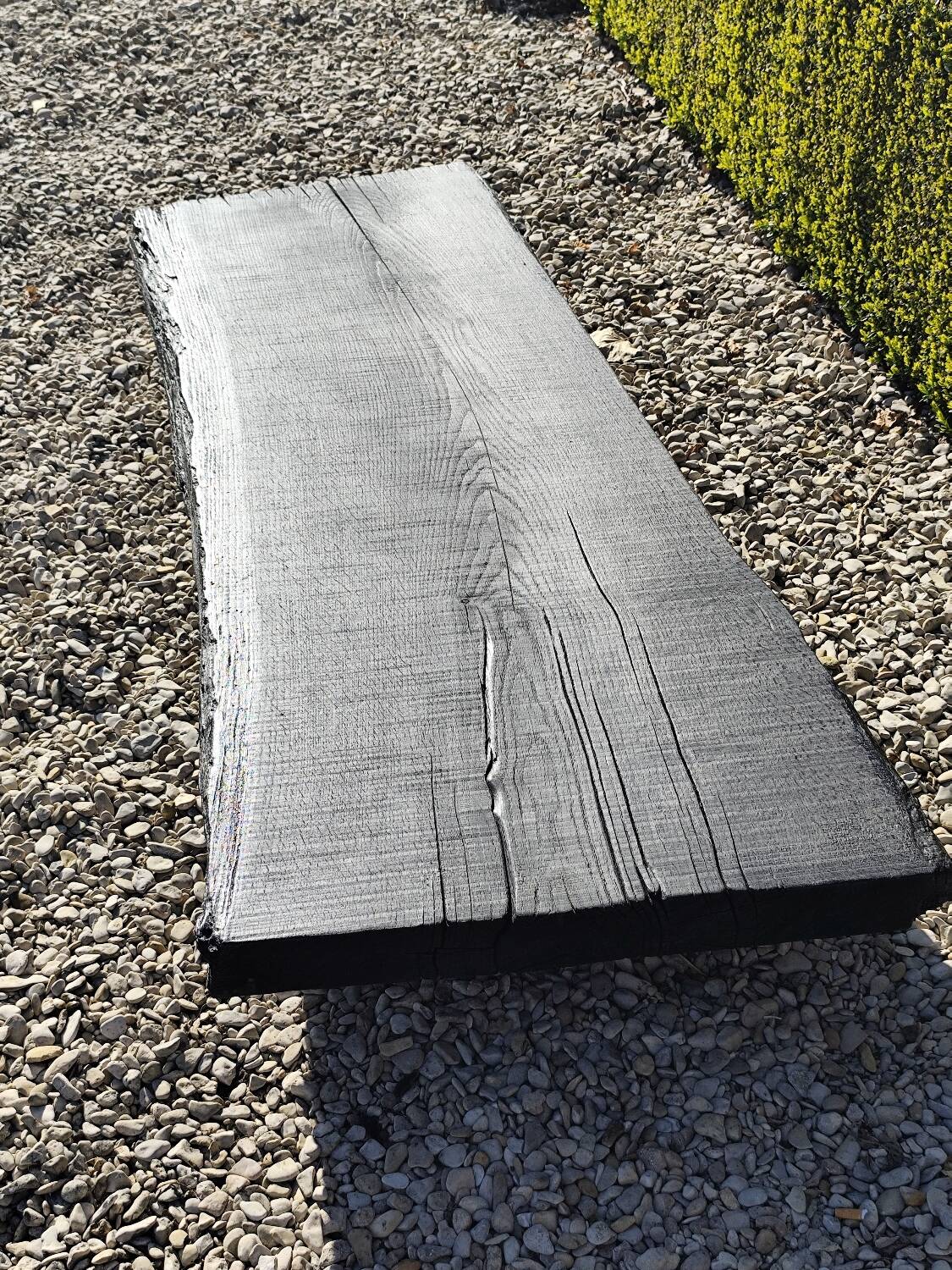 Wabi sabi burnt wood coffee table