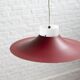 Danish red metal and opal plastic pendant lamp, 1960s