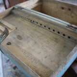 Blue vintage tool box wooden
