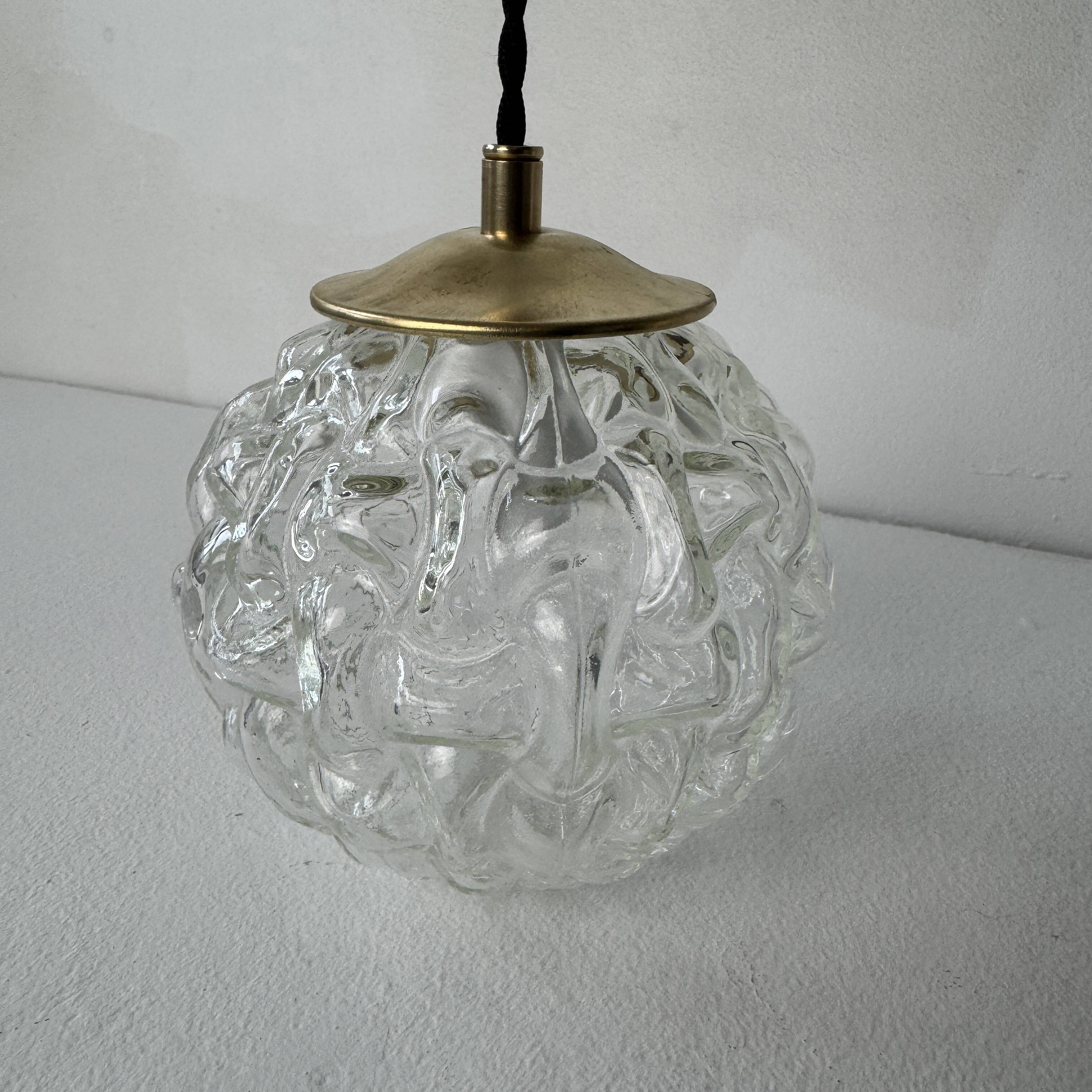 Lot of 3 old vintage round pendant lights