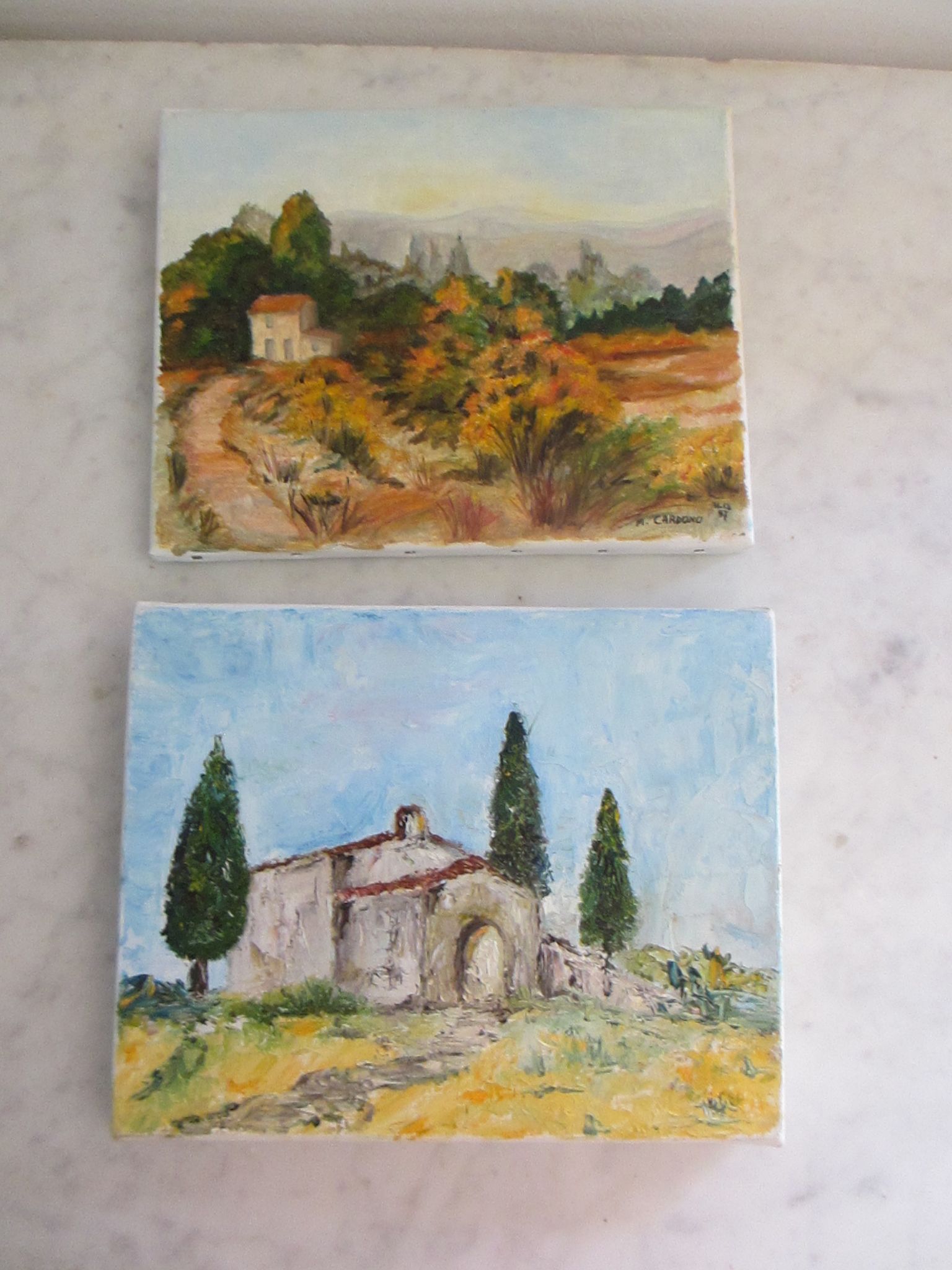 2 peintures sur toile