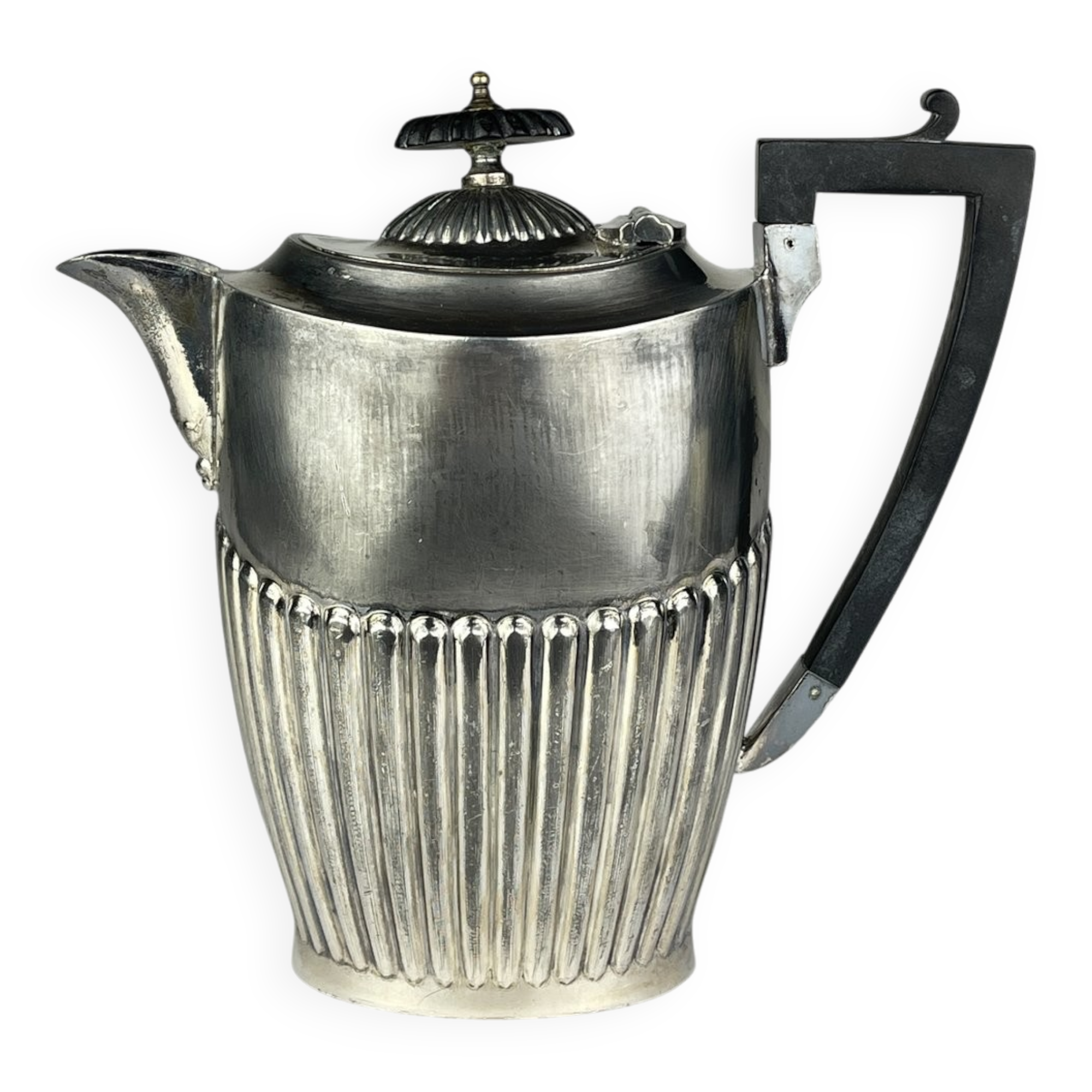 Antique silver-plated coffee pot from Sheffield, 1890s.