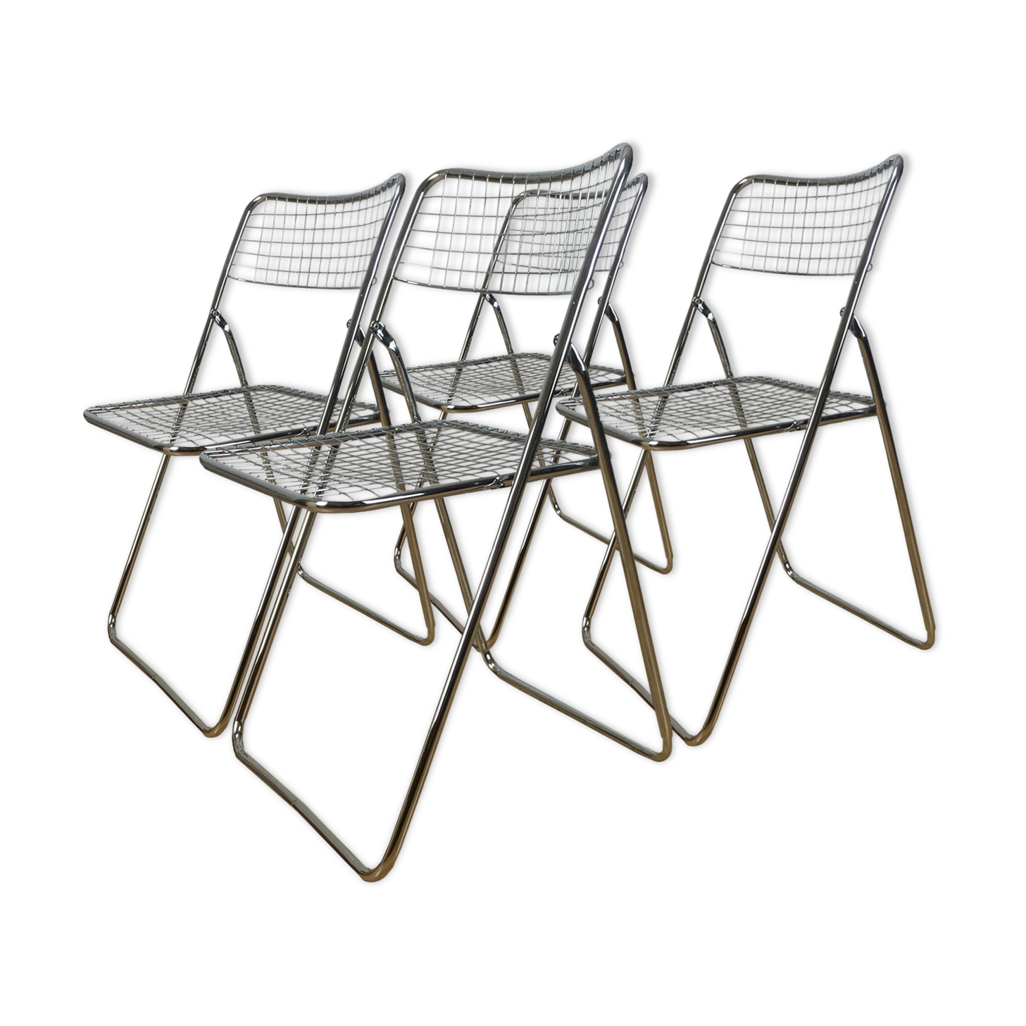 4 chrome chairs by Niels Gammelgaard, Ted Net model