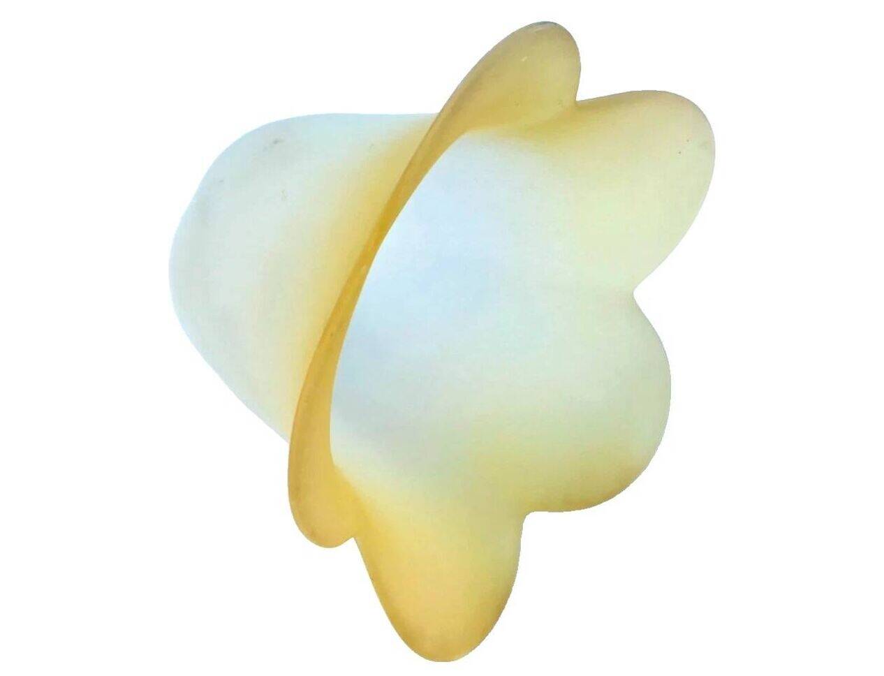 4  Abats-jours / Tulipes verre dépoli Blanc / Jaune