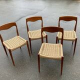 Four Scandinavian-style chairs from the 1970s.