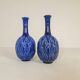 Blue and red peacock vases Midcentury Sven Erik Skawonius Upsala Ekeby, 1950s