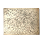 Old cardboard map of Paris - 5th and 6th Arrondissement